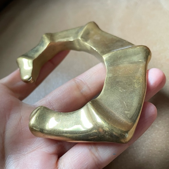 Ulla Johnson brass cuff gold statement bracelet bangle boho chunky sculptural - Picture 4 of 8